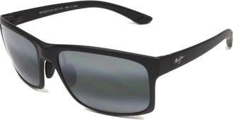 Maui Jim Rechthoekige zonnebril in mat zwart - Heren - Zonnebrillen - Zwart - 62 MM - Accessoires