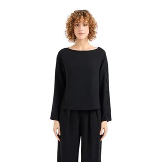 Emporio Armani Blouse met boothals - Dames - Blouses & Shirts - Zwart - Maat: L