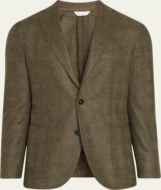 Boglioli Mens K-Jacket Plaid Single-Breasted Sport Coat