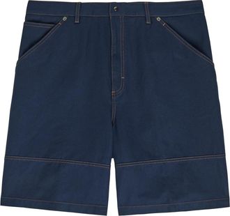 Moncler Wide-leg Cotton and Linen-blend Shorts - Navy - 50 (W34 / L)