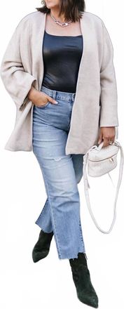 Crescent Open Front Jacket In Bone