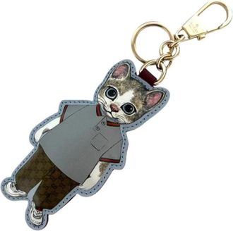 Gucci Pre-owned Boris Cat GG Supreme Bag Charm Key Holder - Dames - Vintage Accessoires - Veelkleurig - ONE Size - Vintage