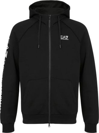 Emporio Armani Hoodie met volledige rits - Heren - Vesten met rits - Zwart - L - Katoen - Hoodies & sweatvesten