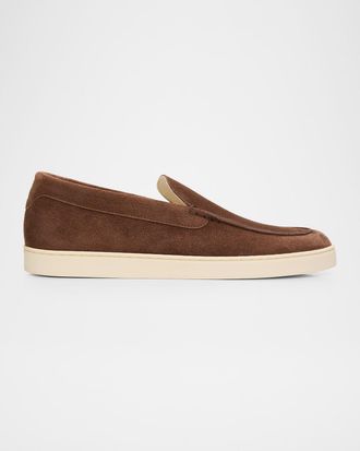 Brunello Cucinelli Men & apos;s Chevron Suede Slip-On Sneakers