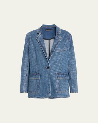 Kobi Halperin Kiera Embellished Denim Blazer Jacket