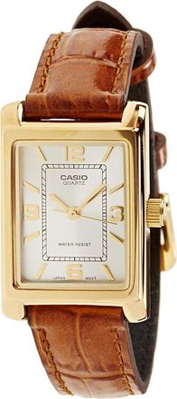 Casio Collection Womens Brown Watch LTP-1234PGL-7AEG Leather - One Size