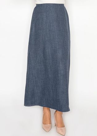 YAL New York Navy Textured Maxi Skirt