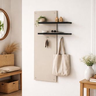 Dmora Estante Ceriale, 2 Niveles, Capacidad 5, 85x15x138h Cm Beige