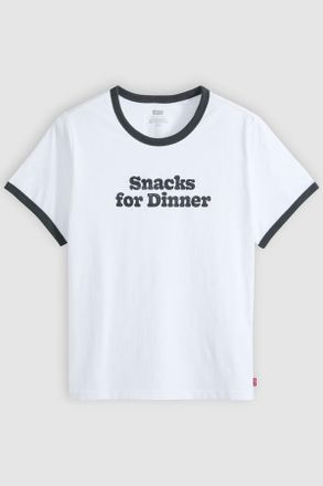 Levi's T-shirt Ringer preferita stampata - Donna - XS - Bianco / Snacks For Dinner