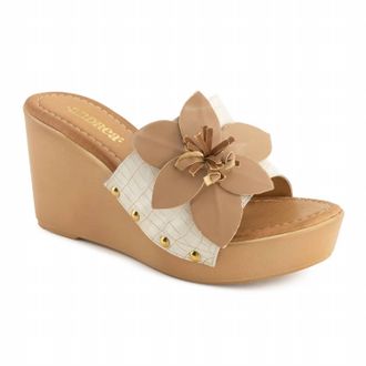 Andrea Womens Summer Wedge Sandals In Bone