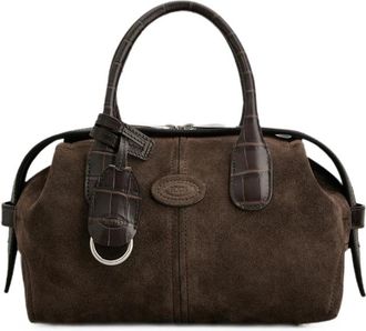 Tod's Croc-effect Suede Bucket Bag