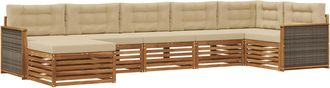 vidaXL Conjunto De Sof&aacute;s De Exterior 7 Uds. Natural Y Beige Vidaxl