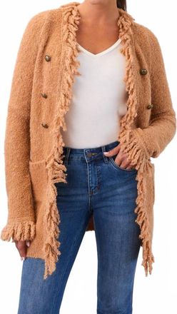 FDJ Fringe Cardigan In Caramel