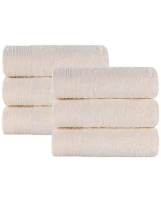 Superior Set Of 6 Rayon Eco-Friendly Fluffy Soft Modern Solid Hand Towels