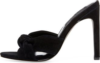 Generic Black,3.5 UK,Women Stiletto High Heel Peep Open Toe Sandals Suede Bow Knotted Slip on Mules Summer Backless Party Wedding Prom Dress Pumps Shoes
