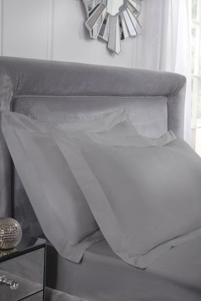 Emma Barclay 400 Thread Count Cotton - Oxford Pillowcase Pair in Silver Grey - Emma Barclay | TJ Hughes