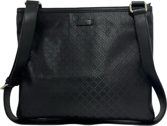 Gucci Black Pvc Leather Messenger Bag Shoulder Bag (Pre-Owned)