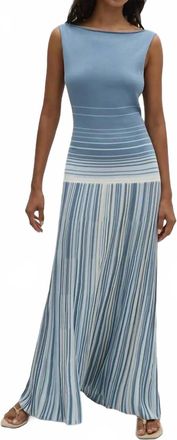 Faithfull The Brand Xyla Maxi Dress In Accordion Stripe Mineral Blue