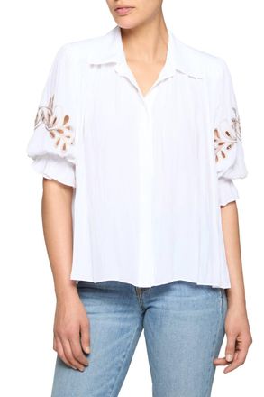 Ramy Brook Illyria Short Sleeve Blouse In Ivory