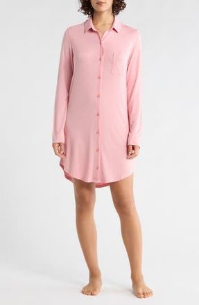 Nordstrom Rack Tranquility Button Front Nightshirt in Pink Beauty Twin Hearts at Nordstrom Rack, Size X-Large