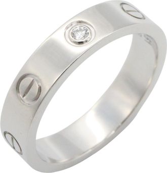 Cartier Silver Clear White Gold (18K) Band Ring (Pre-Owned)