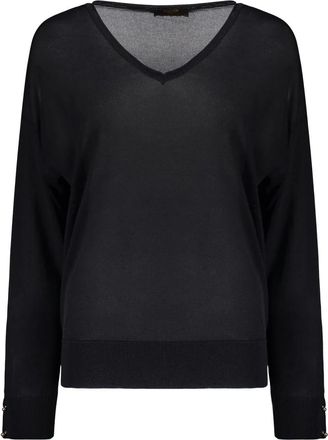 Moorer Elegante V-hals Trui - Dames - V-hals truien - Blauw - XS - Katoen - Truien & Vesten