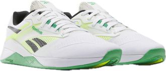 Reebok Unisex-Adult Nano X4 Sneaker, Footwear White/Solar Acid Yellow/Sport Green, 12.5 Women/11 Men