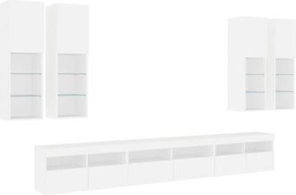 vidaXL Vidaxl - 7 Piece tv Wall Cabinet Set with led Lights White