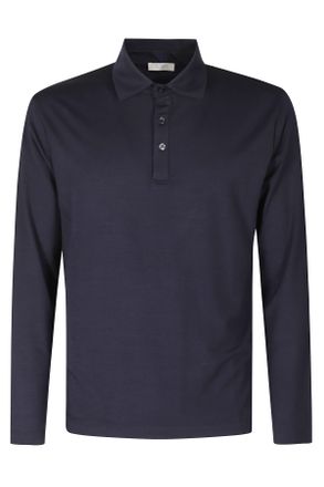 Seventy Blue Wool Jersey Polo Shirt