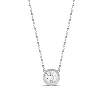 Luxenter 925 sterling zilveren ketting met briljante zirkonia rhodiumafwerking - Imrak