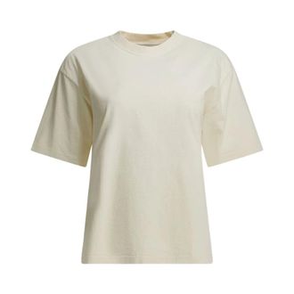 Golden Goose T-Shirts, female, White, Size: XS Camiseta MC Natural Logo Relieve Espalda