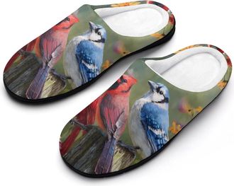 Generic Cardinal Bluebird Jay Mens Slippers Comfortable And Non-slip Cotton Slipper Shoe for House