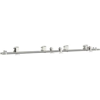 vidaXL Kit De Herrajes Para Puerta Corredera 200 Cm Acero Plateado Vidaxl