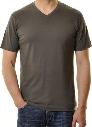 Ragman T-Shirt RAGMAN, Herren, Gr. S, grau (schiefergrau), Baumwolle, regular fit, V-Ausschnitt, Shirts T-Shirt