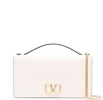 Valentino Garavani Vlogo Signature Leather Wallet On Chain