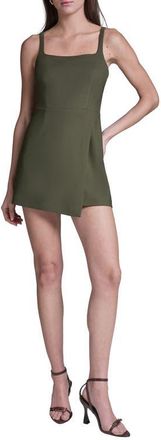BCBGeneration Square Neck Romper in Rustic Olive at Nordstrom, Size 10