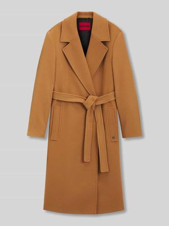 HUGO BOSS Regular Fit Mantel mit Woll-Anteil Modell MELZY in Mittelbraun, Gr&ouml;&szlig;e 36