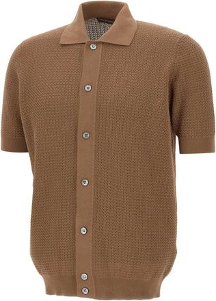 FILIPPO DE LAURENTIIS Truien & Vesten, Heren, Bruin, M, Katoen, Gebreid Shirt