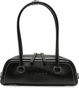 Marge Sherwood Tassen, Dames, Zwart, ONE Size, Leer, Soft Boston Bag