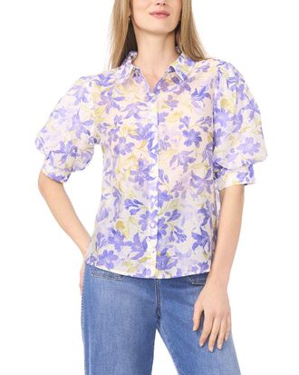 Vince Camuto Bubble Cuff Button Front Blouse