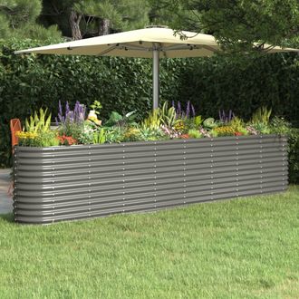 vidaXL Vidaxl - Jardinera Arriate Acero Galvanizado Gris 332x40x68 Cm
