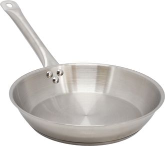 MegaChef Professional Kitchen 10 Inch Round Stainless Steel Fry Pan in Silver