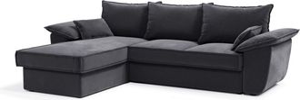 Sia Home Sof&aacute; cama esquinero izquierdo con arc&oacute;n terciopelo gris grafito 257 cm