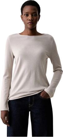 Marc O'Polo Trui met ronde hals - Dames - Ronde hals truien - Beige - XS - Wol - Truien & Vesten