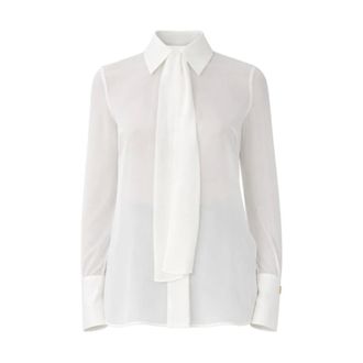 Elisabetta Franchi Shirts, female, Beige, Size: 2XL Georgette Shirt