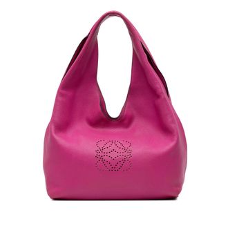 Loewe Pre-owned Womens Font Tote Leather Bag - Pink - One Size