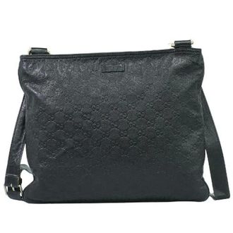 Gucci Vintage, unisex, Zwart, ONE Size, Leer, Pre-owned Vintage leren crossbodytas