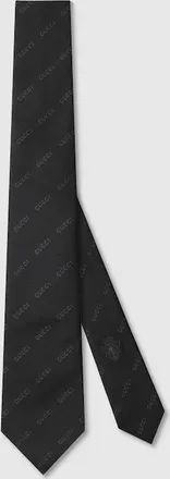 Gucci Silk Jacquard Tie, Black