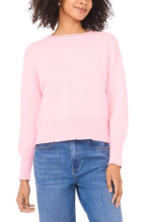 Vince Camuto Roll Neck Sweater in Precious Pink at Nordstrom, Size X-Small