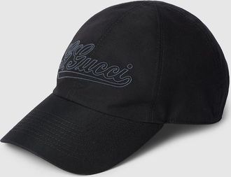 Gucci Cotton Baseball Hat With Embroidery, Black